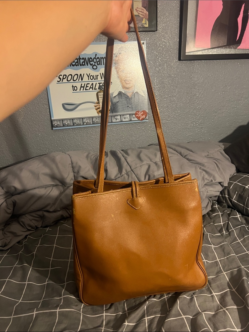 Longchamp Brown Leather Shoulder Tote - Timeless Everyday Bag - Picture 2 of 16